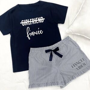 NWT Navy and White Girlfriend to Fiancé Pajama Set